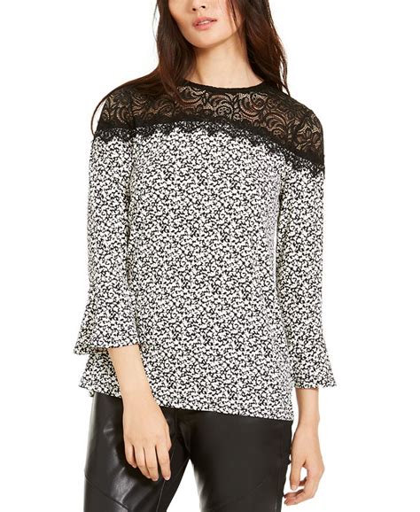 michael michael kors lace yoke top|Michael Kors Lace.